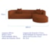 Sofá Modular Celinne Luxuoso Sala de Estar Decoração Luxo 265cm Suede Terracota