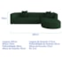 Sofá Modular Celinne Luxuoso Sala de Estar Decoração Luxo 265cm Suede Verde