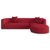 Sofá Modular Celinne Luxuoso Sala de Estar Decoração Luxo 265cm Suede Vermelho