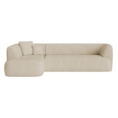 Sofá Modular Oslo Luxuoso Sala de Estar Decoração Luxo 265cm Bouclé Bege