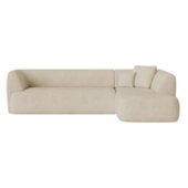 Sofá Modular Oslo Luxuoso Sala de Estar Decoração Luxo 265cm Bouclé Bege