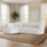 Sofá Modular Oslo Luxuoso Sala de Estar Decoração Luxo 265cm Bouclé Branco