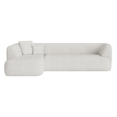 Sofá Modular Oslo Luxuoso Sala de Estar Decoração Luxo 265cm Bouclé Branco