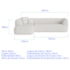 Sofá Modular Oslo Luxuoso Sala de Estar Decoração Luxo 265cm Bouclé Branco