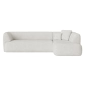 Sofá Modular Oslo Luxuoso Sala de Estar Decoração Luxo 265cm Bouclé Branco