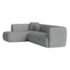 Sofá Modular Oslo Luxuoso Sala de Estar Decoração Luxo 265cm Bouclé Cinza