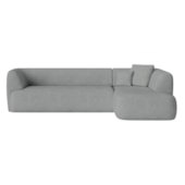 Sofá Modular Oslo Luxuoso Sala de Estar Decoração Luxo 265cm Bouclé Cinza
