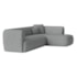 Sofá Modular Oslo Luxuoso Sala de Estar Decoração Luxo 265cm Bouclé Cinza