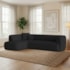 Sofá Modular Oslo Luxuoso Sala de Estar Decoração Luxo 265cm Bouclé Preto