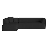 Sofá Modular Oslo Luxuoso Sala de Estar Decoração Luxo 265cm Bouclé Preto