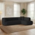 Sofá Modular Oslo Luxuoso Sala de Estar Decoração Luxo 265cm Bouclé Preto