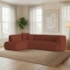 Sofá Modular Oslo Luxuoso Sala de Estar Decoração Luxo 265cm Bouclé Terracota