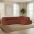 Sofá Modular Oslo Luxuoso Sala de Estar Decoração Luxo 265cm Bouclé Terracota