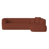 Sofá Modular Oslo Luxuoso Sala de Estar Decoração Luxo 265cm Bouclé Terracota
