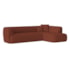 Sofá Modular Oslo Luxuoso Sala de Estar Decoração Luxo 265cm Bouclé Terracota