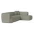 Sofá Modular Oslo Luxuoso Sala de Estar Decoração Luxo 265cm Bouclé Verde Oliva