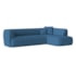 Sofá Modular Oslo Luxuoso Sala de Estar Decoração Luxo 265cm Linho Azul Royal