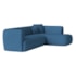 Sofá Modular Oslo Luxuoso Sala de Estar Decoração Luxo 265cm Linho Azul Royal