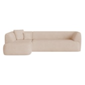 Sofá Modular Oslo Luxuoso Sala de Estar Decoração Luxo 265cm Linho Bege