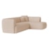 Sofá Modular Oslo Luxuoso Sala de Estar Decoração Luxo 265cm Linho Bege