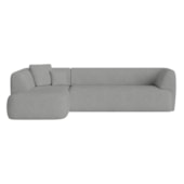 Sofá Modular Oslo Luxuoso Sala de Estar Decoração Luxo 265cm Linho Cinza Claro