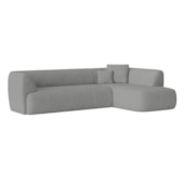 Sofá Modular Oslo Luxuoso Sala de Estar Decoração Luxo 265cm Linho Cinza Claro