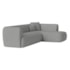Sofá Modular Oslo Luxuoso Sala de Estar Decoração Luxo 265cm Linho Cinza Claro