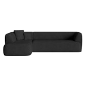 Sofá Modular Oslo Luxuoso Sala de Estar Decoração Luxo 265cm Linho Preto