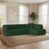 Sofá Modular Oslo Luxuoso Sala de Estar Decoração Luxo 265cm Linho Verde
