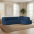 Sofá Modular Oslo Luxuoso Sala de Estar Decoração Luxo 265cm Suede Azul Marinho
