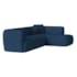Sofá Modular Oslo Luxuoso Sala de Estar Decoração Luxo 265cm Suede Azul Marinho