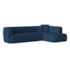 Sofá Modular Oslo Luxuoso Sala de Estar Decoração Luxo 265cm Suede Azul Marinho