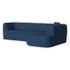 Sofá Modular Oslo Luxuoso Sala de Estar Decoração Luxo 265cm Suede Azul Marinho