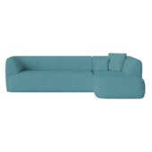 Sofá Modular Oslo Luxuoso Sala de Estar Decoração Luxo 265cm Suede Azul Turquesa