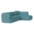 Sofá Modular Oslo Luxuoso Sala de Estar Decoração Luxo 265cm Suede Azul Turquesa