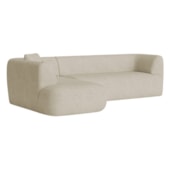 Sofá Modular Oslo Luxuoso Sala de Estar Decoração Luxo 265cm Suede Bege