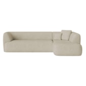 Sofá Modular Oslo Luxuoso Sala de Estar Decoração Luxo 265cm Suede Bege