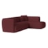 Sofá Modular Oslo Luxuoso Sala de Estar Decoração Luxo 265cm Suede Bordo