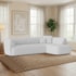 Sofá Modular Oslo Luxuoso Sala de Estar Decoração Luxo 265cm Suede Branco