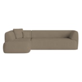 Sofá Modular Oslo Luxuoso Sala de Estar Decoração Luxo 265cm Suede Cappuccino