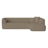 Sofá Modular Oslo Luxuoso Sala de Estar Decoração Luxo 265cm Suede Cappuccino