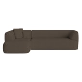 Sofá Modular Oslo Luxuoso Sala de Estar Decoração Luxo 265cm Suede Marrom