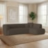 Sofá Modular Oslo Luxuoso Sala de Estar Decoração Luxo 265cm Suede Marrom