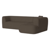 Sofá Modular Oslo Luxuoso Sala de Estar Decoração Luxo 265cm Suede Marrom