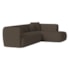 Sofá Modular Oslo Luxuoso Sala de Estar Decoração Luxo 265cm Suede Marrom