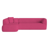 Sofá Modular Oslo Luxuoso Sala de Estar Decoração Luxo 265cm Suede Pink