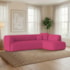 Sofá Modular Oslo Luxuoso Sala de Estar Decoração Luxo 265cm Suede Pink