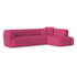 Sofá Modular Oslo Luxuoso Sala de Estar Decoração Luxo 265cm Suede Pink