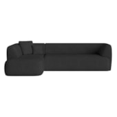 Sofá Modular Oslo Luxuoso Sala de Estar Decoração Luxo 265cm Suede Preto
