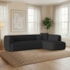 Sofá Modular Oslo Luxuoso Sala de Estar Decoração Luxo 265cm Suede Preto